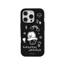 [S2B] KAKAO FRIENDS CHOONSIK Magnetic Door Wallet Card Case Compatible with iPhone – Dual Layer Protective Bumper Phone Case, Card Storage (2) - Made in Korea